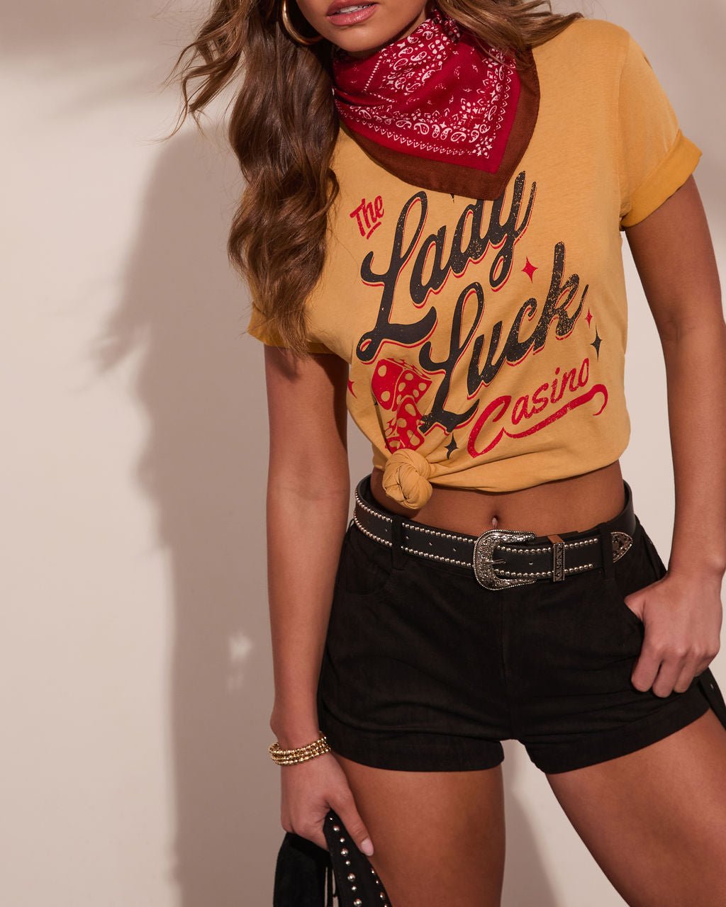 Lady Luck Graphic Short Sleeve Graphic Tee - Image 6
