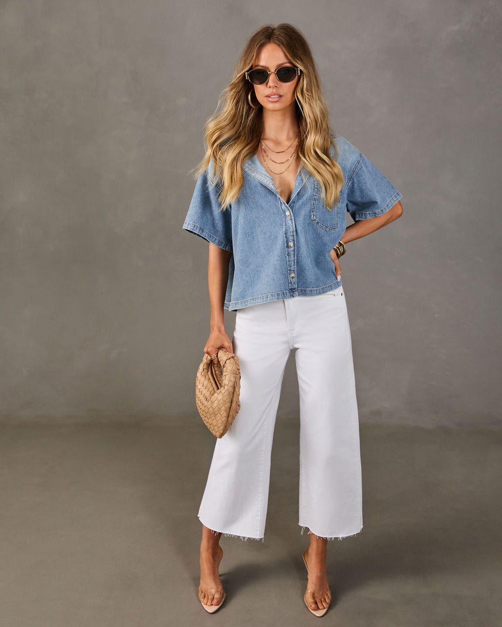 Daily Darling Denim Button Down Top - Image 2
